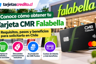Tarjeta CMR Falabella con información sobre requisitos, solicitud, beneficios, descuentos, CMR Puntos y compras en tiendas asociadas.