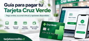 Guía visual para pagar la Tarjeta Cruz Verde online mediante sucursal virtual y medios de pago disponibles