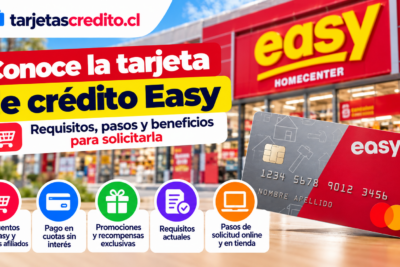 Tarjeta de crédito Easy con información sobre requisitos, descuentos, promociones, pago en cuotas y pasos para solicitarla.