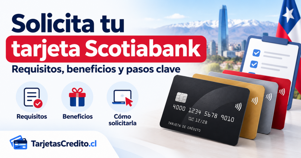 Guía visual para solicitar una tarjeta Scotiabank en Chile con requisitos y beneficios