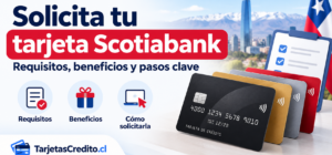 Guía visual para solicitar una tarjeta Scotiabank en Chile con requisitos y beneficios
