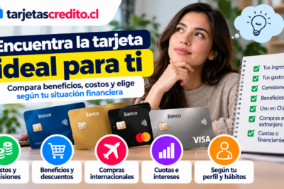 Guía para comparar tarjetas según ingresos, gastos, comisiones, beneficios, compras internacionales, cuotas e intereses.