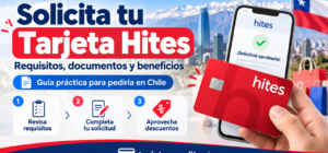 Tarjeta Hites con guía para revisar requisitos, completar la solicitud y acceder a beneficios y descuentos en Chile