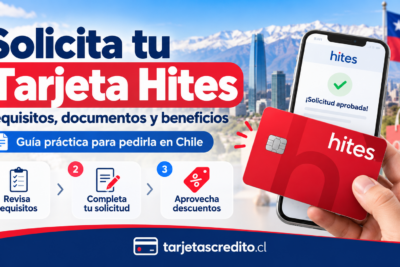 Tarjeta Hites con guía para revisar requisitos, completar la solicitud y acceder a beneficios y descuentos en Chile