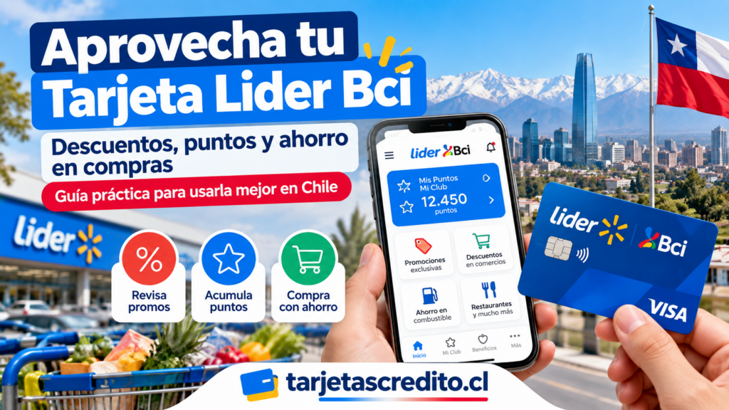**Alt:** Tarjeta Lider Bci con beneficios, descuentos, puntos Mi Club y opciones de ahorro en compras en Chile