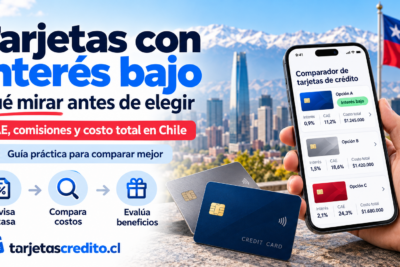 Comparación de tarjetas de crédito con interés bajo, CAE, comisiones y costo total para elegir mejor en Chile