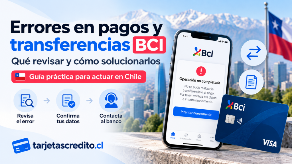 Problemas con transferencias y pagos en BCI