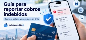 Guía visual para reportar cobros indebidos y proteger tu tarjeta bancaria en Chile