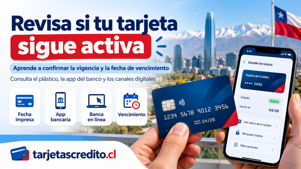 Consulta si tu tarjeta sigue activa y revisa su fecha de vencimiento en Chile desde la app bancaria, la banca en línea o el plástico físico
