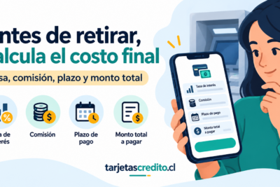 Persona revisando en el teléfono los costos de un retiro asociado a su línea de crédito.