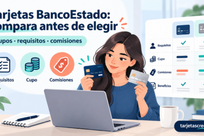 Comparación de tarjetas BancoEstado según cupos, requisitos, comisiones y beneficios.