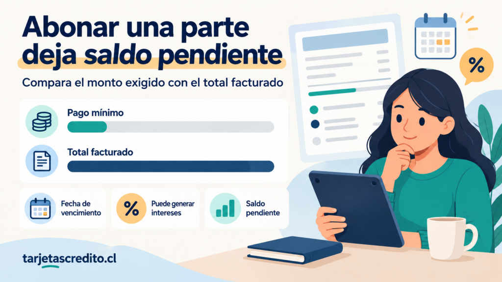 Persona revisando el estado de cuenta para entender cuánto debe pagar y qué monto puede quedar pendiente