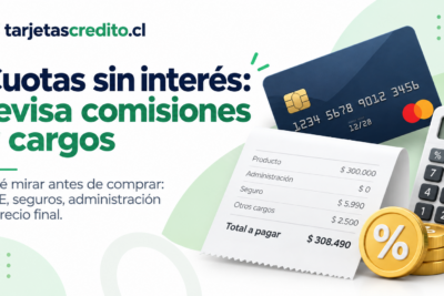 Cuotas sin interés con comisiones, seguros y otros cargos de una tarjeta de crédito