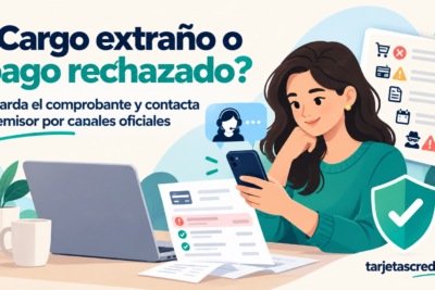 Guía visual para documentar problemas de pago con tarjeta y resguardar los comprobantes.