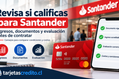 Requisitos de ingresos, documentos y evaluación para solicitar una tarjeta de crédito Santander Chile