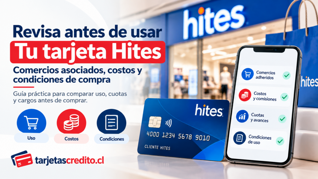 Comercios asociados, costos y condiciones de uso de la Tarjeta Hites
