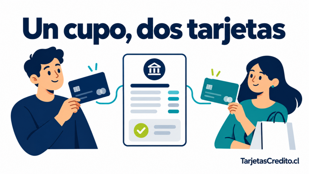 Dos personas usan tarjetas adicionales vinculadas a una misma cuenta de crédito.