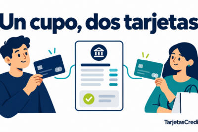 Dos personas usan tarjetas adicionales vinculadas a una misma cuenta de crédito.