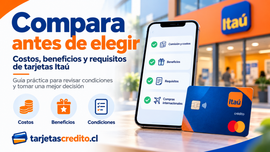 **ALT recomendado:** **Comparación de costos, beneficios y condiciones de las tarjetas de crédito Itaú Chile