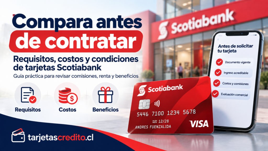 Requisitos, costos y beneficios para comparar tarjetas de crédito Scotiabank Chile