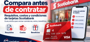 Requisitos, costos y beneficios para comparar tarjetas de crédito Scotiabank Chile